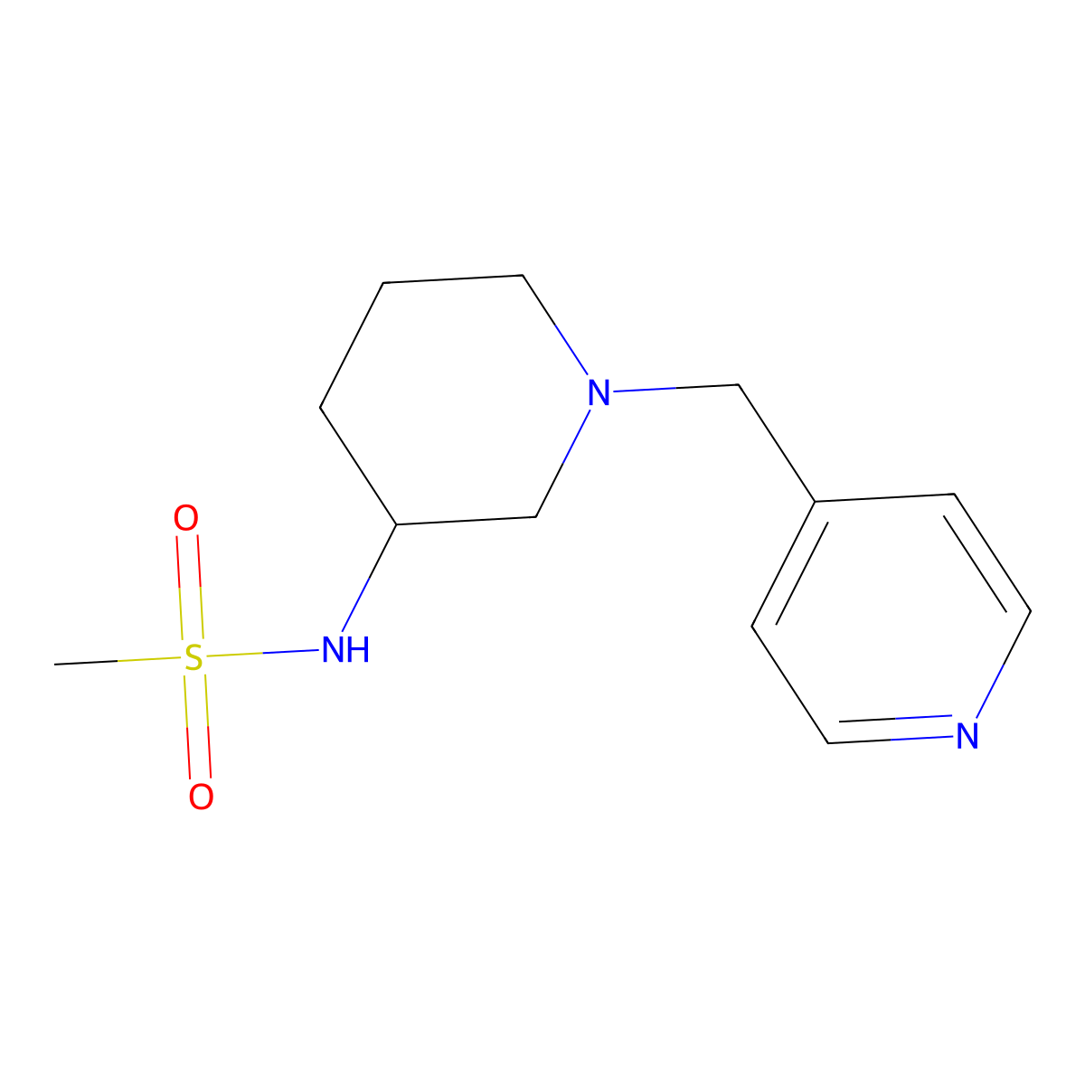N-{1-[(pyridin-4-yl)methyl]piperidin-3-yl}methanesulfonamide molecular structure, CAS 2770639-09-1