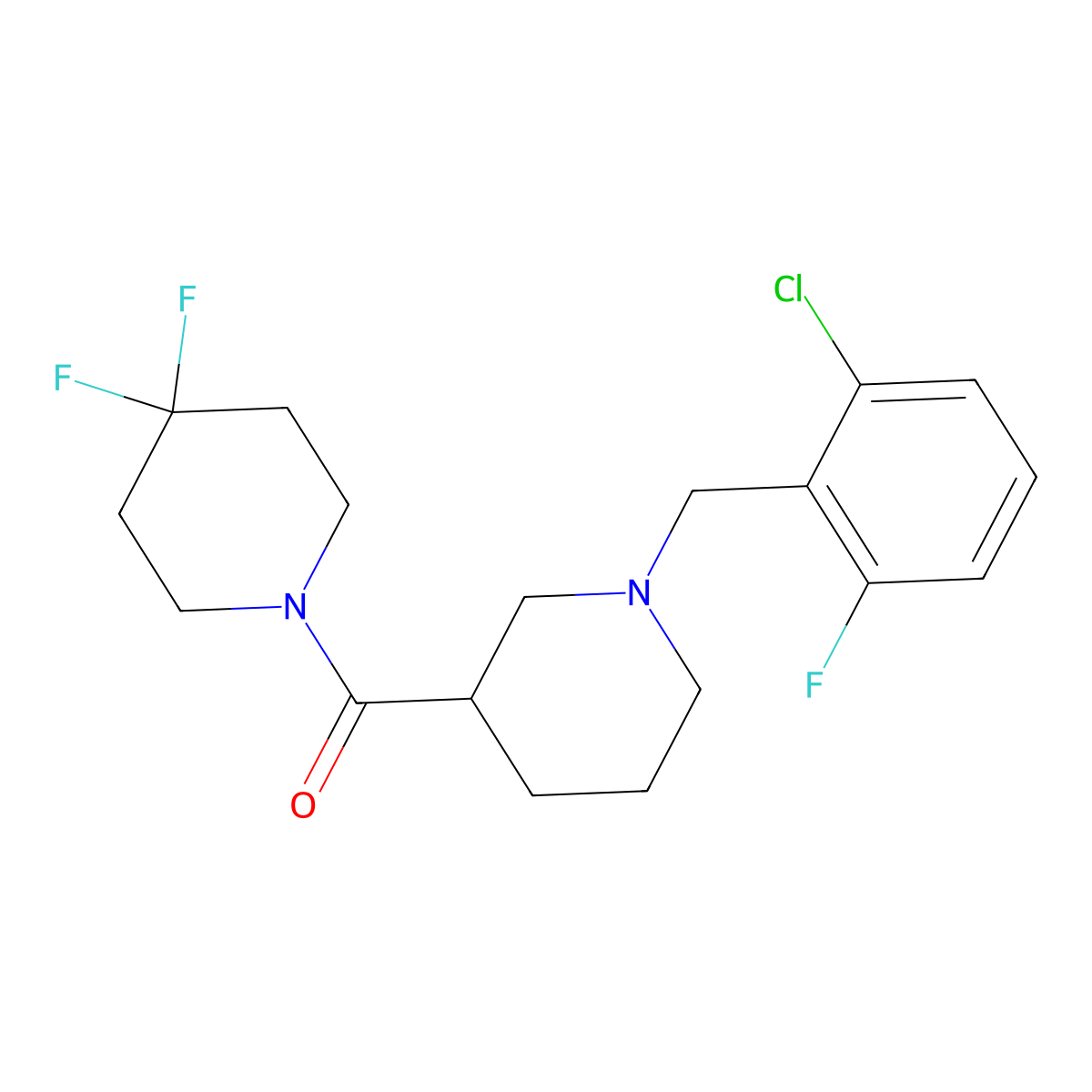 1-{1-[(2-Chloro-6-fluorophenyl)methyl]piperidine-3-carbonyl}-4,4-difluoropiperidine molecular structure, CAS 2770639-12-6