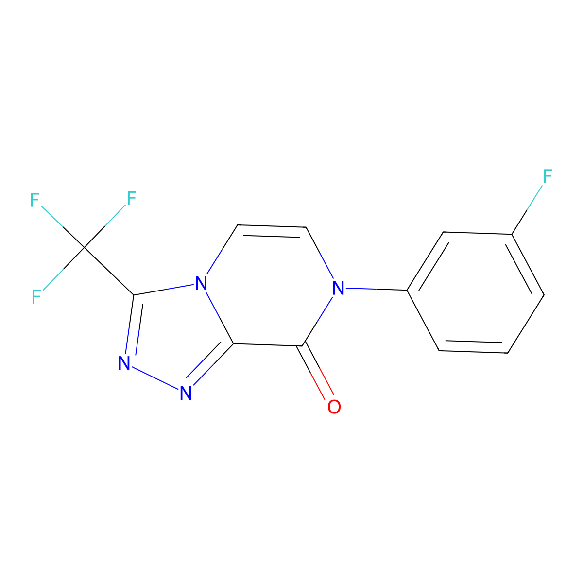 7-(3-fluorophenyl)-3-(trifluoromethyl)-7H,8H-[1,2,4]triazolo[4,3-a]pyrazin-8-one molecular structure, CAS 2770639-13-7
