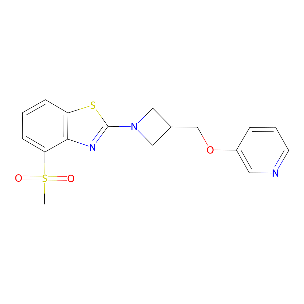 4-Methanesulfonyl-2-{3-[(pyridin-3-yloxy)methyl]azetidin-1-yl}-1,3-benzothiazole molecular structure, CAS 2770639-17-1