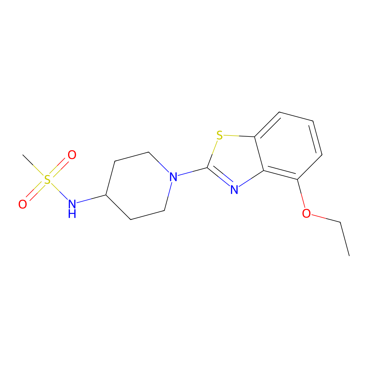 N-[1-(4-ethoxy-1,3-benzothiazol-2-yl)piperidin-4-yl]methanesulfonamide molecular structure, CAS 2770639-23-9