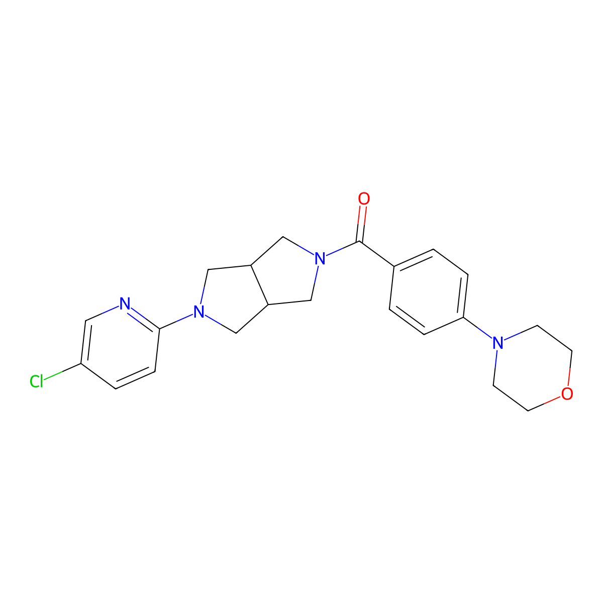4-{4-[5-(5-Chloropyridin-2-yl)-octahydropyrrolo[3,4-c]pyrrole-2-carbonyl]phenyl}morpholine molecular structure, CAS 2770639-28-4