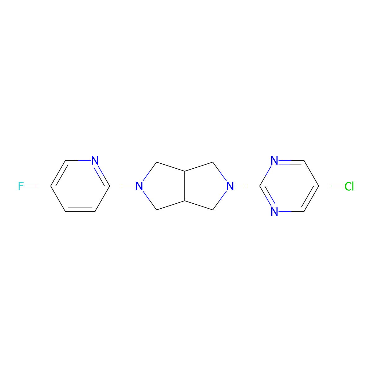 5-Chloro-2-[5-(5-fluoropyridin-2-yl)-octahydropyrrolo[3,4-c]pyrrol-2-yl]pyrimidine molecular structure, CAS 2770639-32-0