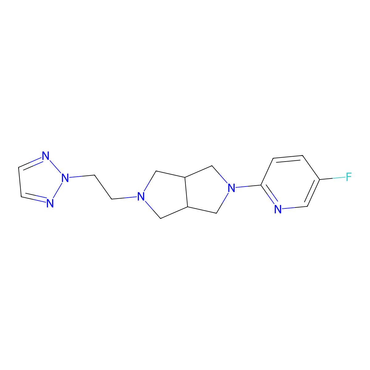 5-fluoro-2-{5-[2-(2H-1,2,3-triazol-2-yl)ethyl]-octahydropyrrolo[3,4-c]pyrrol-2-yl}pyridine molecular structure, CAS 2770639-53-5