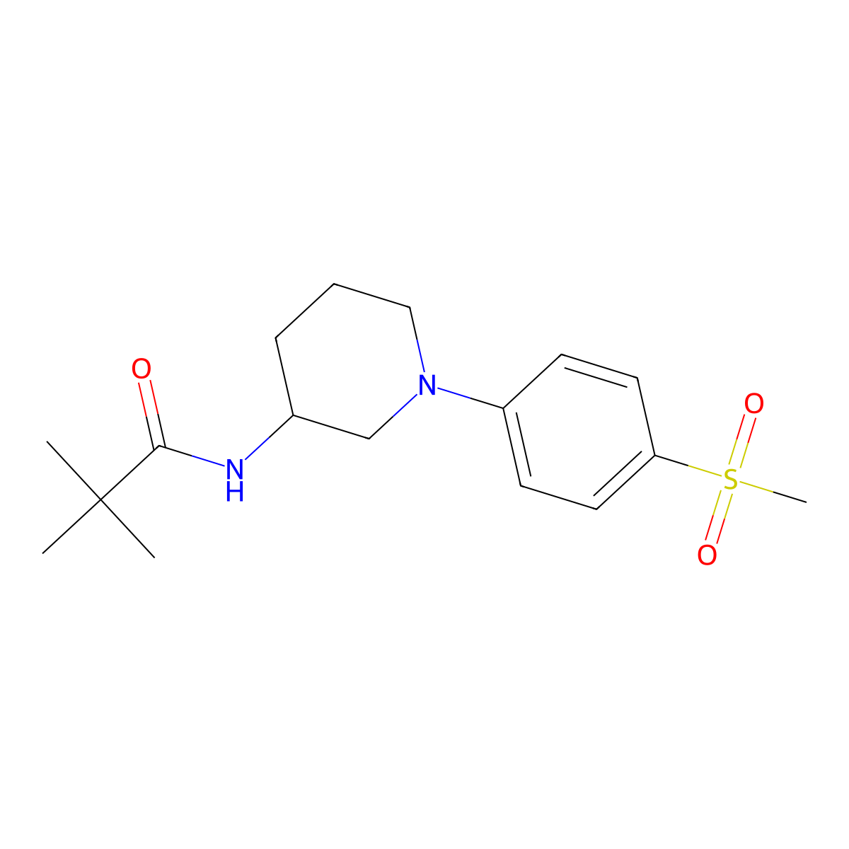 N-[1-(4-methanesulfonylphenyl)piperidin-3-yl]-2,2-dimethylpropanamide molecular structure, CAS 2770639-80-8