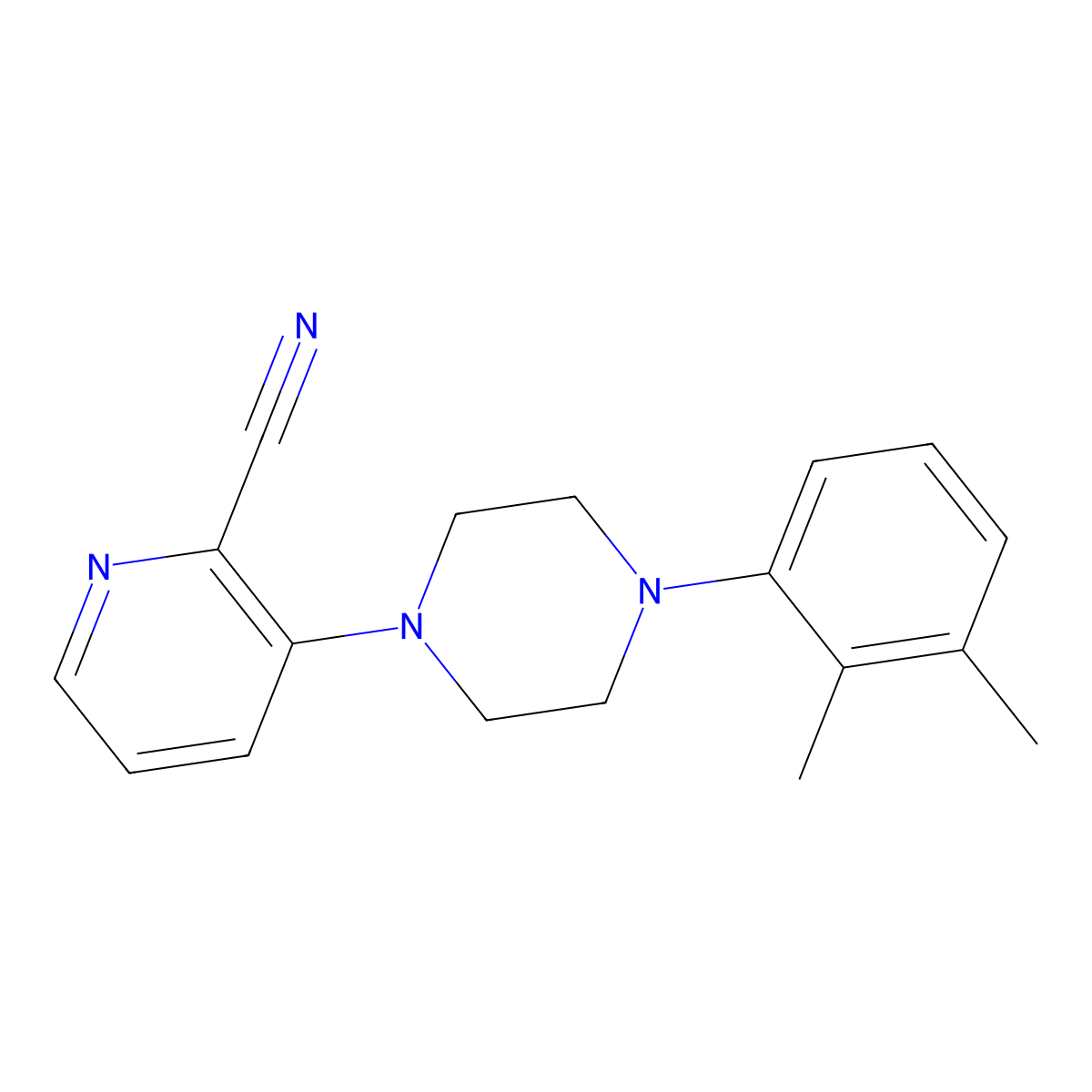 3-[4-(2,3-Dimethylphenyl)piperazin-1-yl]pyridine-2-carbonitrile molecular structure, CAS 2770639-88-6