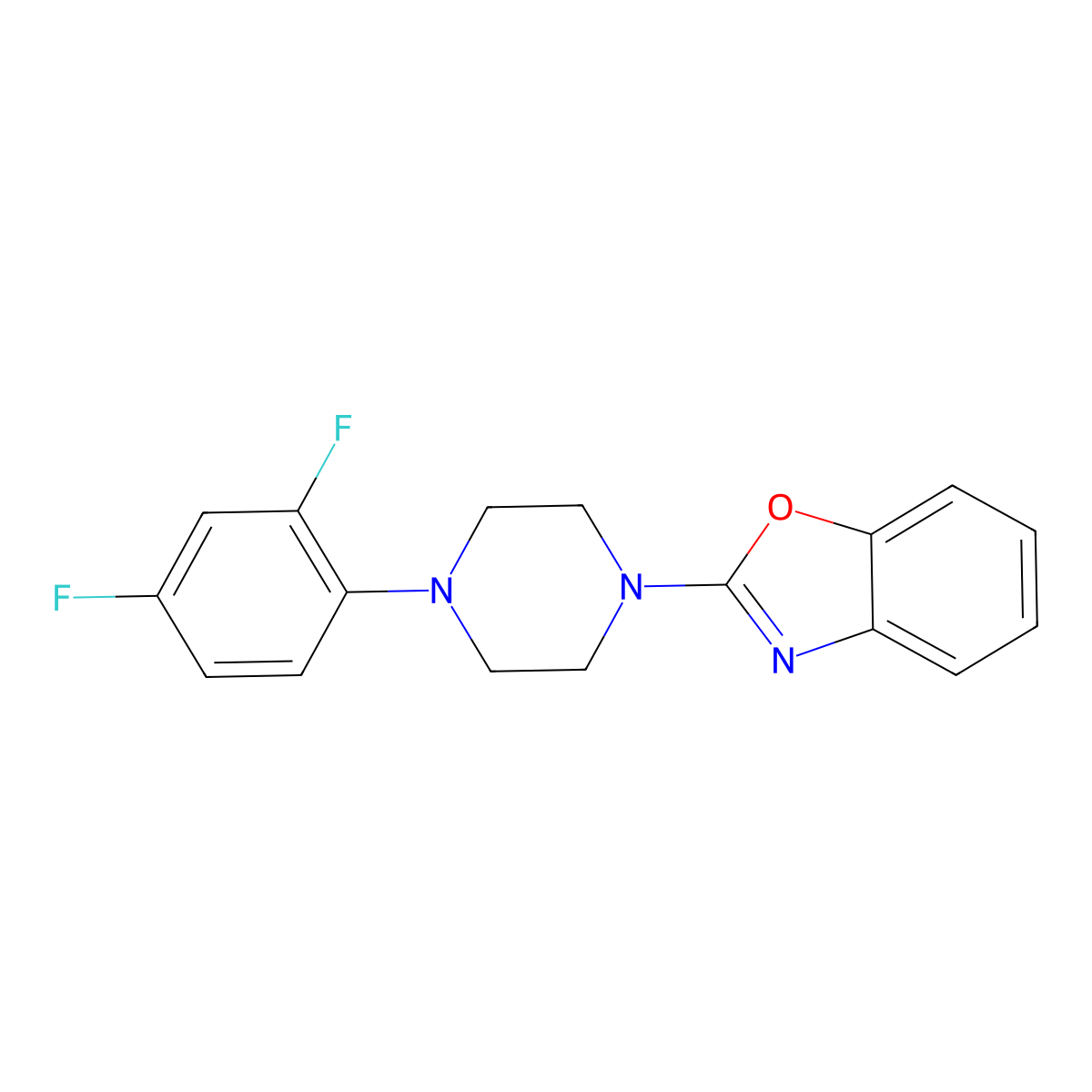 2-[4-(2,4-Difluorophenyl)piperazin-1-yl]-1,3-benzoxazole molecular structure, CAS 2770640-00-9