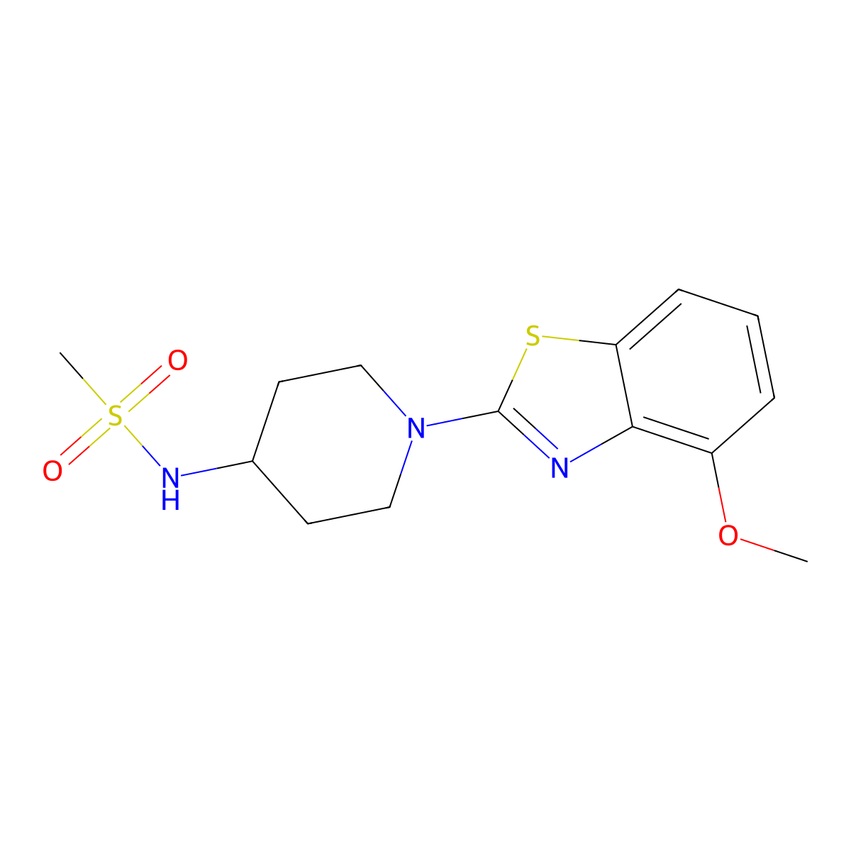 N-[1-(4-methoxy-1,3-benzothiazol-2-yl)piperidin-4-yl]methanesulfonamide molecular structure, CAS 2770640-01-0
