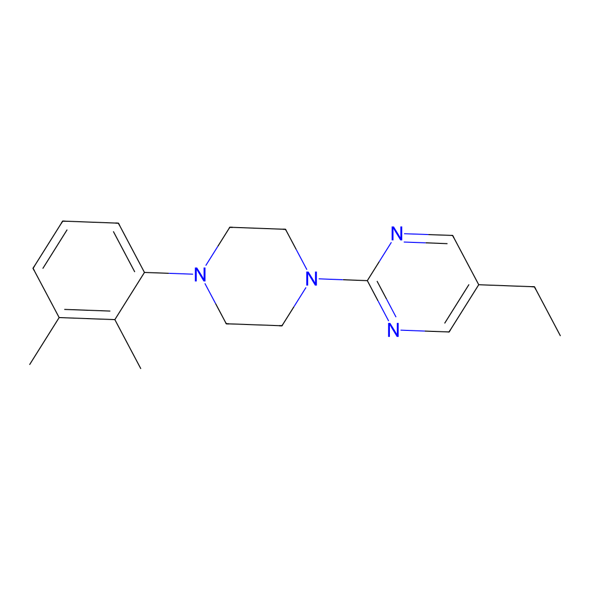 2-[4-(2,3-Dimethylphenyl)piperazin-1-yl]-5-ethylpyrimidine molecular structure, CAS 2770640-02-1