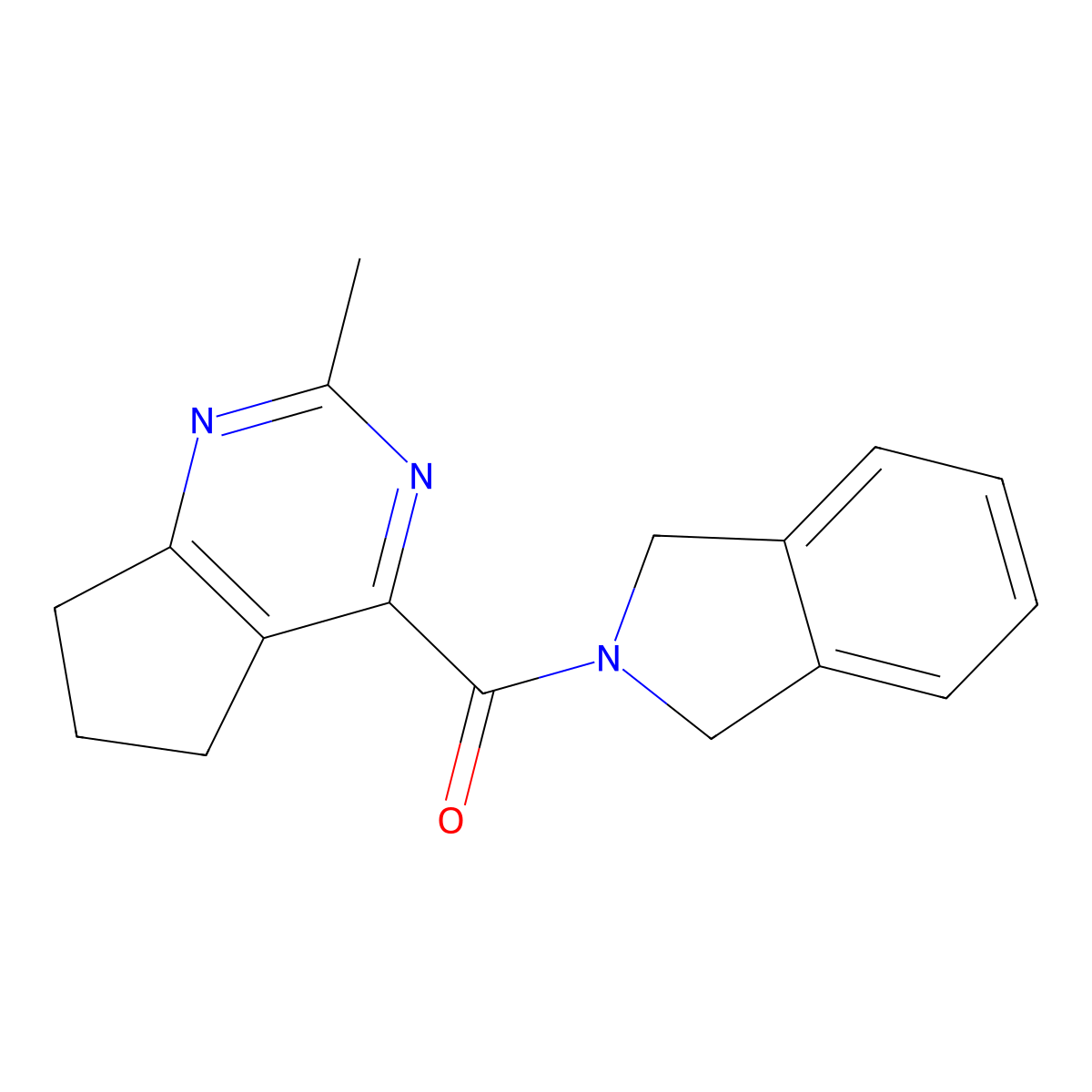 2-{2-methyl-5H,6H,7H-cyclopenta[d]pyrimidine-4-carbonyl}-2,3-dihydro-1H-isoindole molecular structure, CAS 2770640-06-5