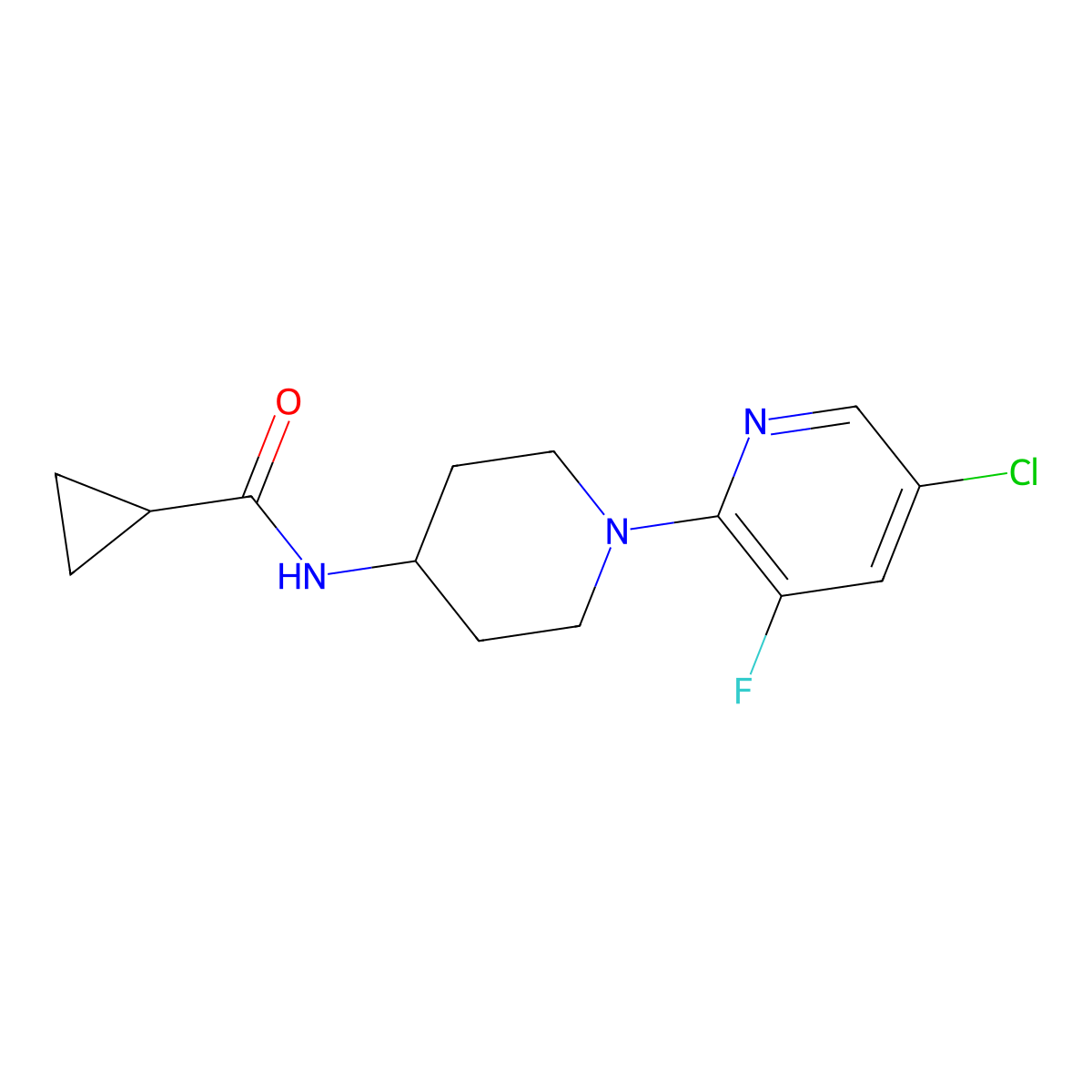 N-[1-(5-chloro-3-fluoropyridin-2-yl)piperidin-4-yl]cyclopropanecarboxamide molecular structure, CAS 2770640-11-2