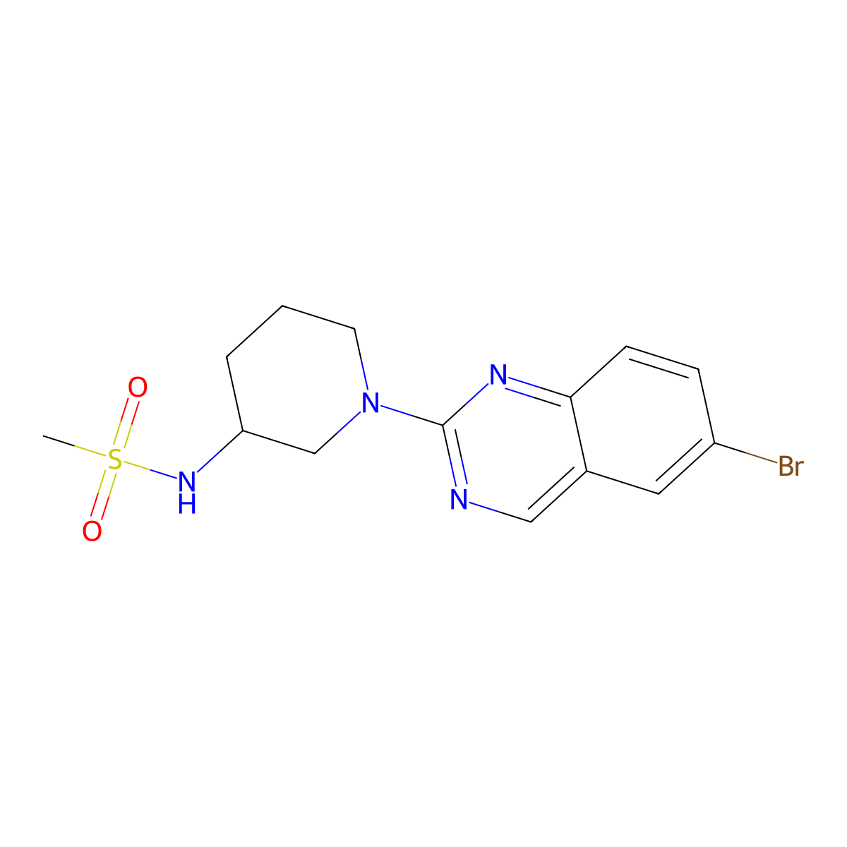 N-[1-(6-bromoquinazolin-2-yl)piperidin-3-yl]methanesulfonamide molecular structure, CAS 2770640-13-4