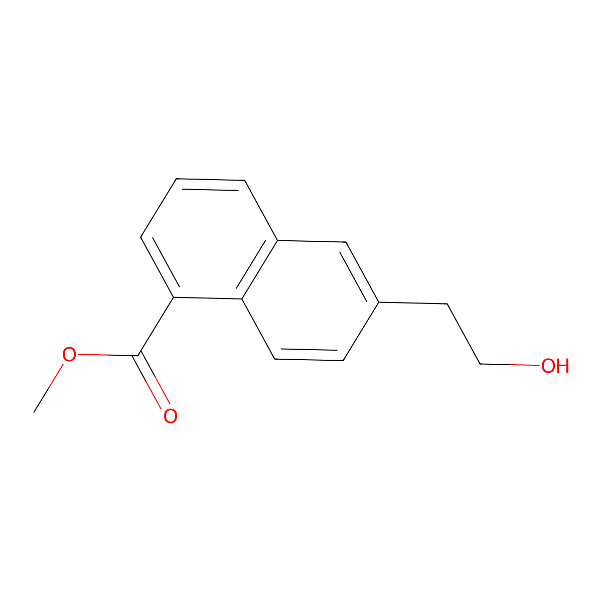 Methyl 6-(2-hydroxyethyl)naphthalene-1-carboxylate molecular structure, CAS 2770640-23-6