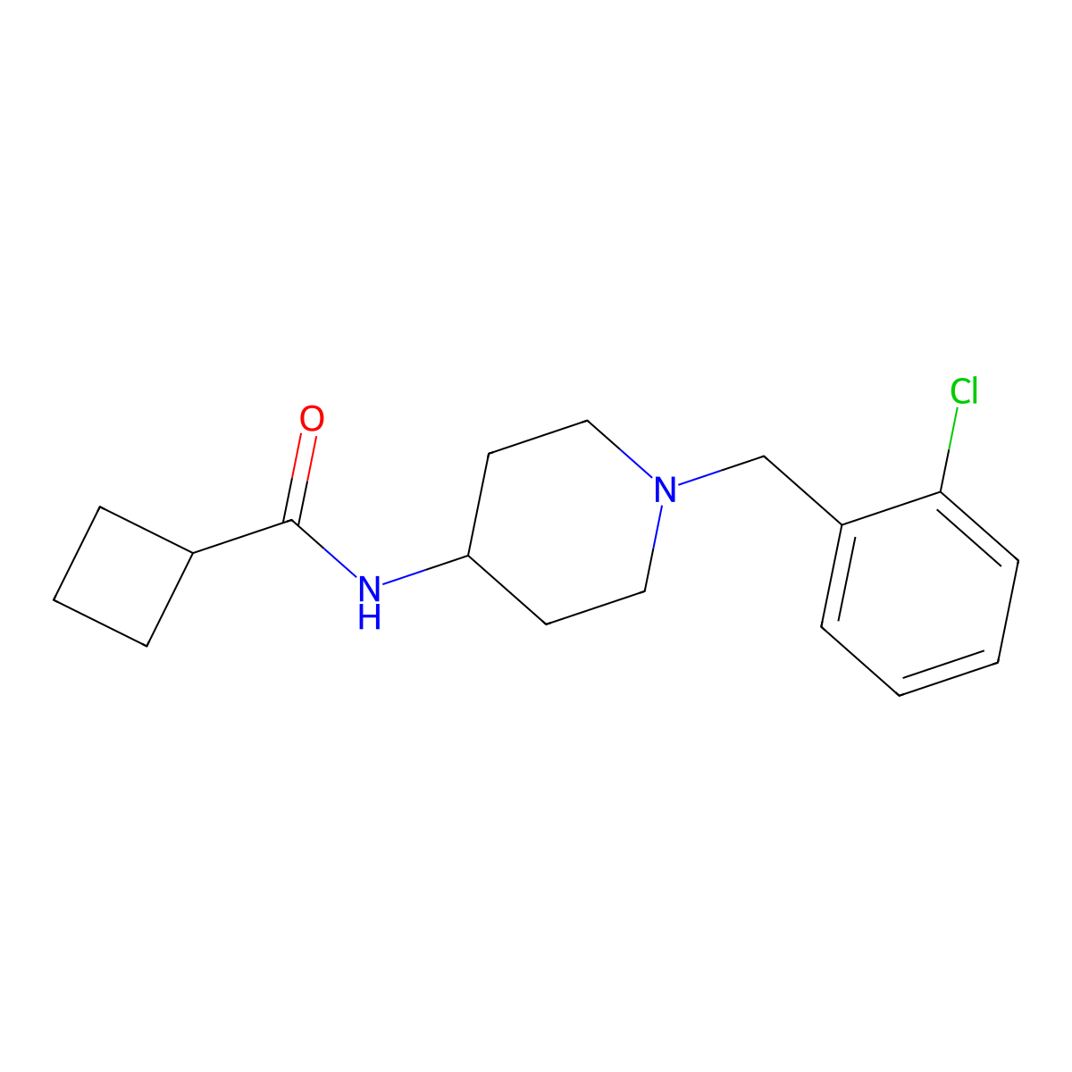 N-{1-[(2-chlorophenyl)methyl]piperidin-4-yl}cyclobutanecarboxamide molecular structure, CAS 2770640-36-1