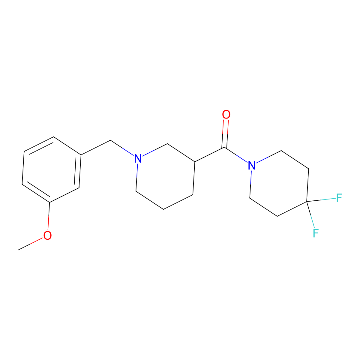4,4-Difluoro-1-{1-[(3-methoxyphenyl)methyl]piperidine-3-carbonyl}piperidine molecular structure, CAS 2770640-43-0