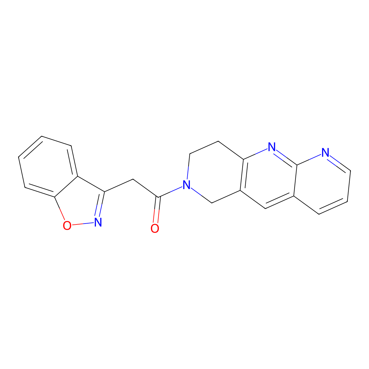 2-(1,2-benzoxazol-3-yl)-1-{6H,7H,8H,9H-pyrido[2,3-b]1,6-naphthyridin-7-yl}ethan-1-one molecular structure, CAS 2770640-61-2