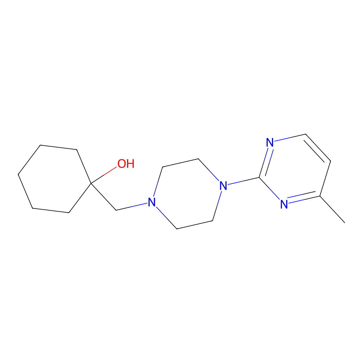 1-{[4-(4-Methylpyrimidin-2-yl)piperazin-1-yl]methyl}cyclohexan-1-ol molecular structure, CAS 2770640-62-3