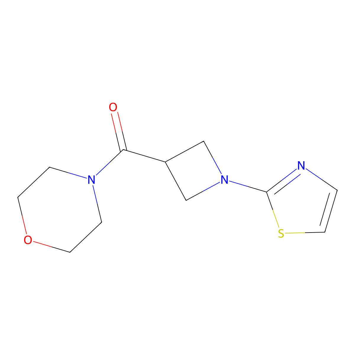4-[1-(1,3-Thiazol-2-yl)azetidine-3-carbonyl]morpholine molecular structure, CAS 2770640-63-4