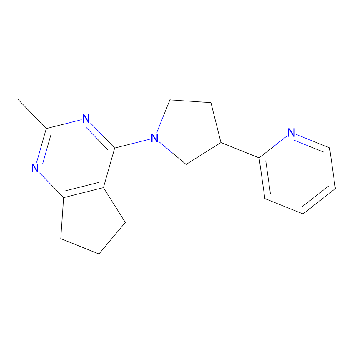 2-(1-{2-methyl-5H,6H,7H-cyclopenta[d]pyrimidin-4-yl}pyrrolidin-3-yl)pyridine molecular structure, CAS 2770640-66-7