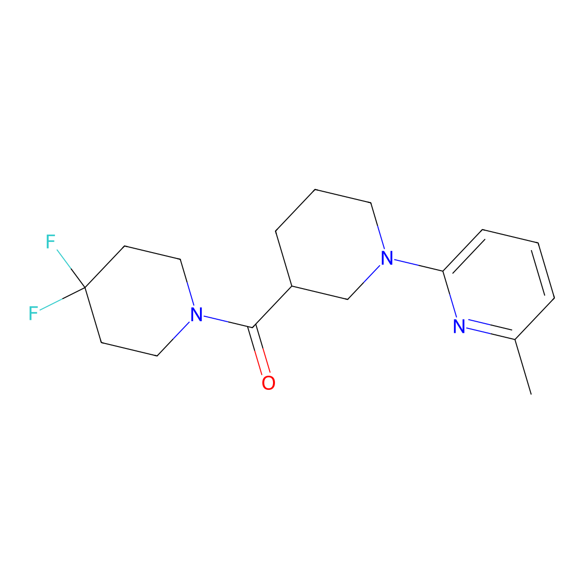 2-[3-(4,4-Difluoropiperidine-1-carbonyl)piperidin-1-yl]-6-methylpyridine molecular structure, CAS 2770640-71-4