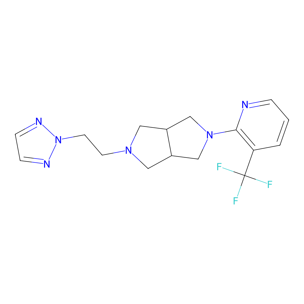 2-{5-[2-(2H-1,2,3-triazol-2-yl)ethyl]-octahydropyrrolo[3,4-c]pyrrol-2-yl}-3-(trifluoromethyl)pyridine molecular structure, CAS 2770640-74-7