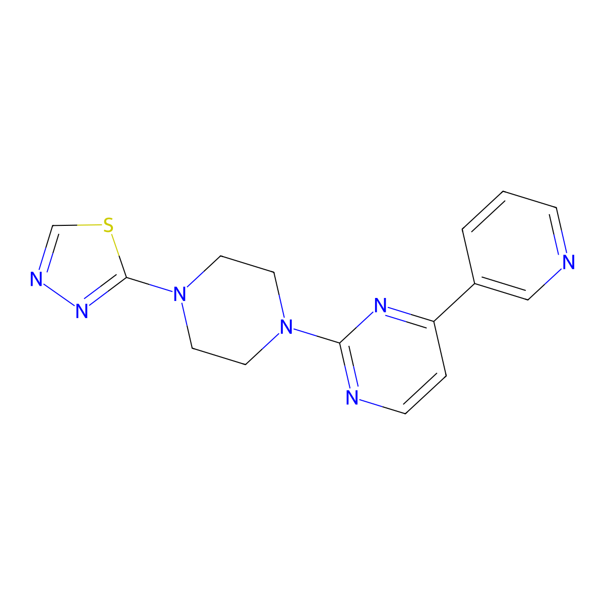 4-(Pyridin-3-yl)-2-[4-(1,3,4-thiadiazol-2-yl)piperazin-1-yl]pyrimidine molecular structure, CAS 2770640-78-1