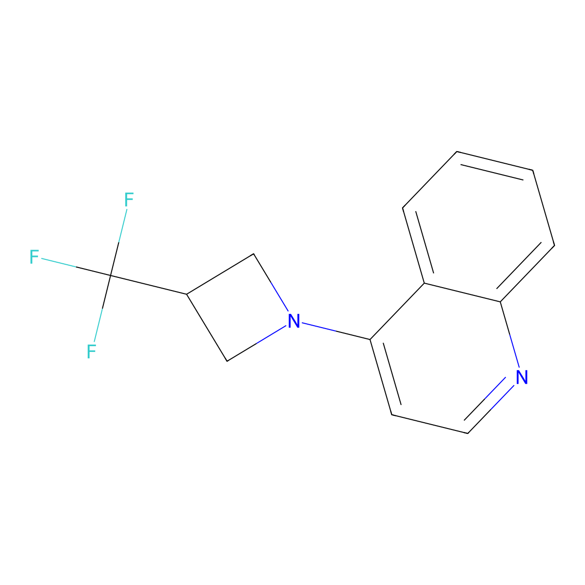 4-[3-(Trifluoromethyl)azetidin-1-yl]quinoline molecular structure, CAS 2770641-04-6