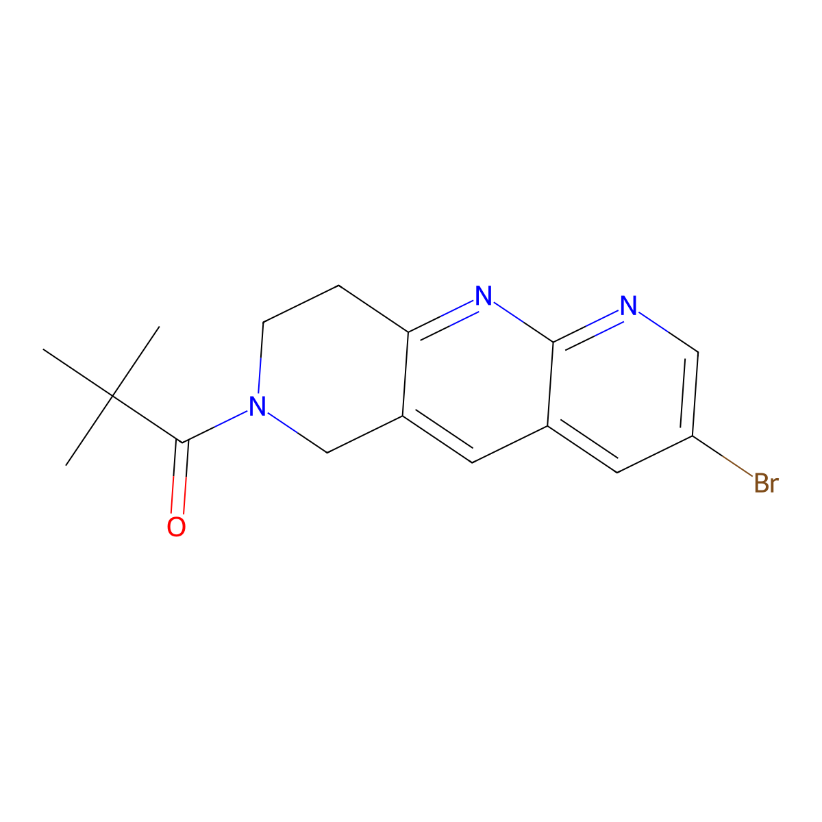1-{3-bromo-6H,7H,8H,9H-pyrido[2,3-b]1,6-naphthyridin-7-yl}-2,2-dimethylpropan-1-one molecular structure, CAS 2770641-08-0