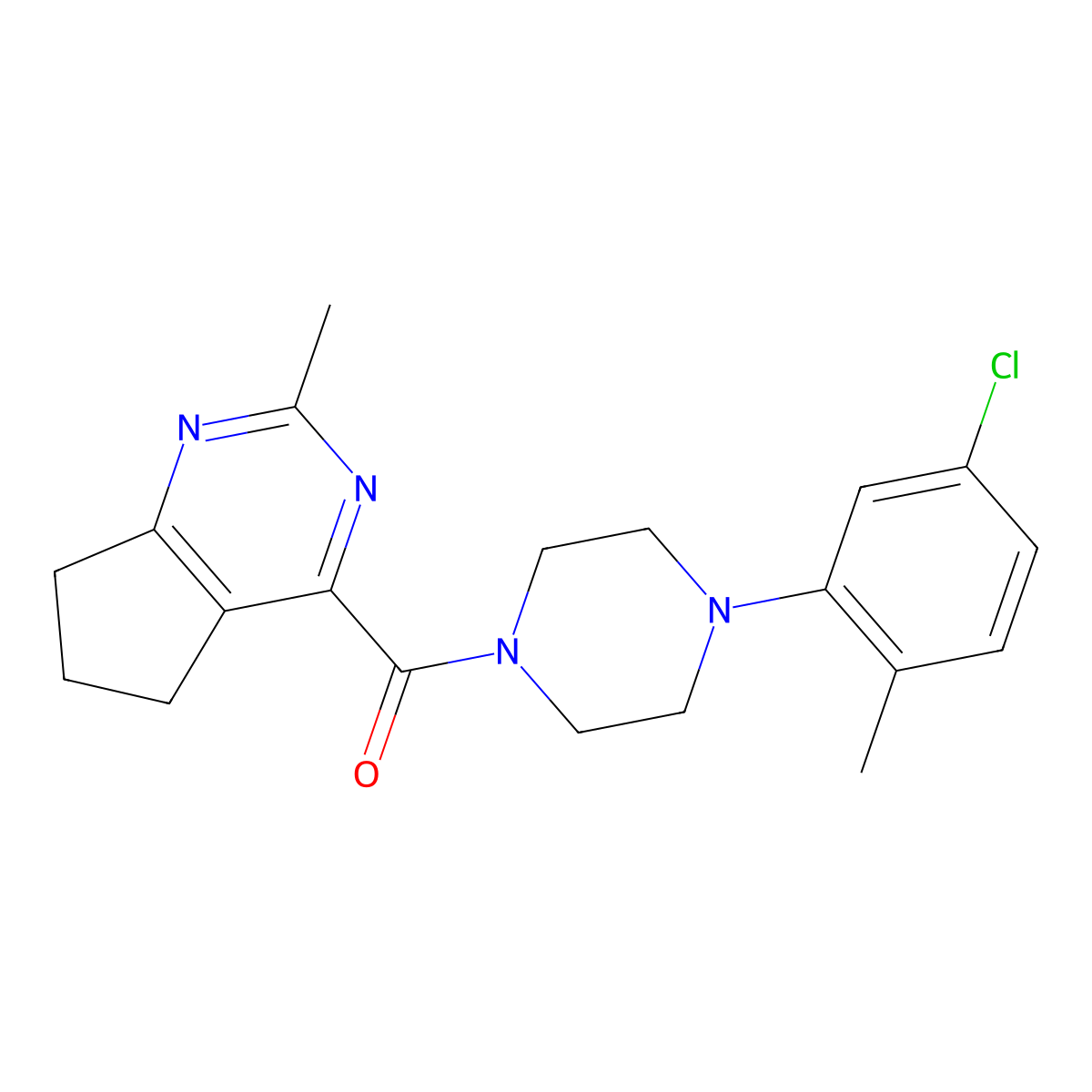 1-(5-chloro-2-methylphenyl)-4-{2-methyl-5H,6H,7H-cyclopenta[d]pyrimidine-4-carbonyl}piperazine molecular structure, CAS 2770641-09-1
