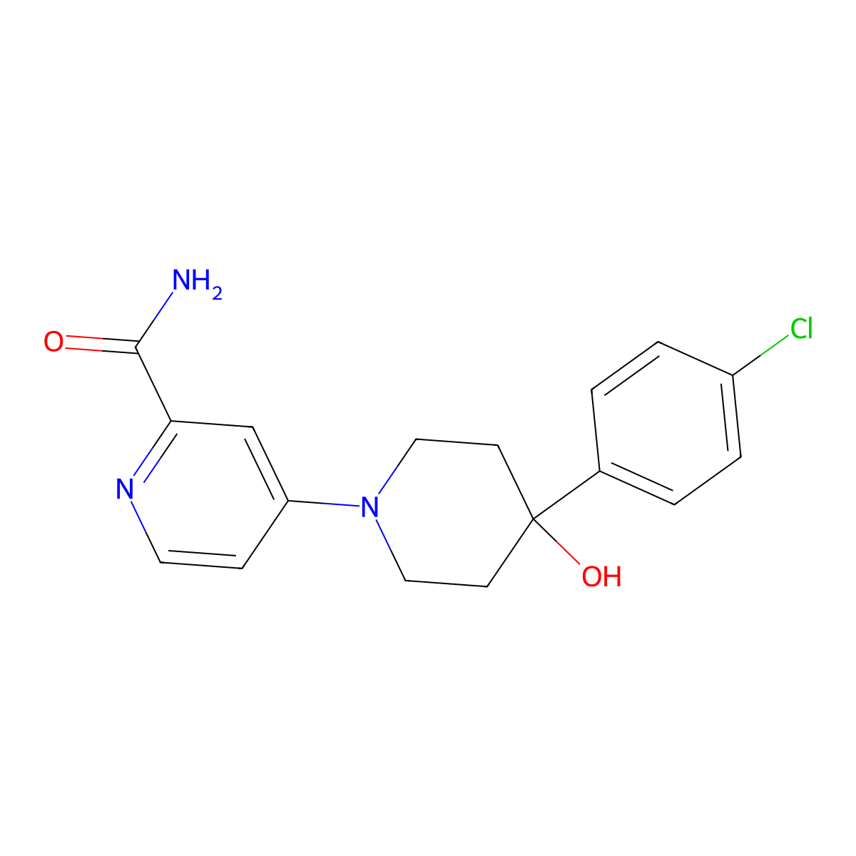 4-[4-(4-Chlorophenyl)-4-hydroxypiperidin-1-yl]pyridine-2-carboxamide molecular structure, CAS 2770641-10-4