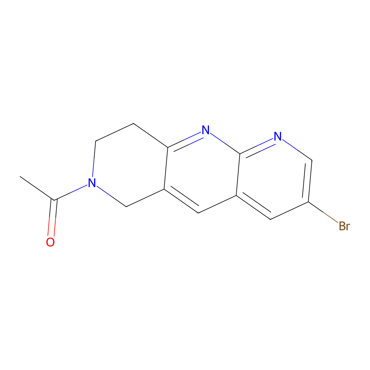 1-{3-bromo-6H,7H,8H,9H-pyrido[2,3-b]1,6-naphthyridin-7-yl}ethan-1-one molecular structure, CAS 2770641-11-5