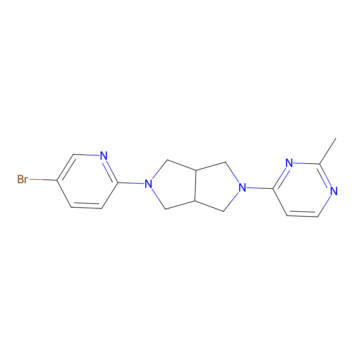 4-[5-(5-Bromopyridin-2-yl)-octahydropyrrolo[3,4-c]pyrrol-2-yl]-2-methylpyrimidine molecular structure, CAS 2770641-20-6