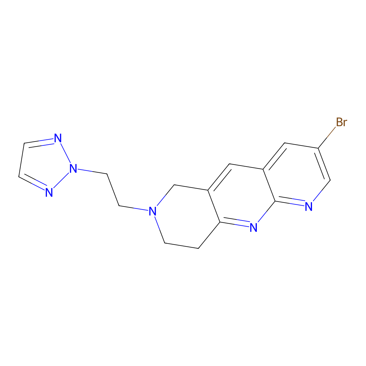 2-(2-{3-bromo-6H,7H,8H,9H-pyrido[2,3-b]1,6-naphthyridin-7-yl}ethyl)-2H-1,2,3-triazole molecular structure, CAS 2770641-24-0