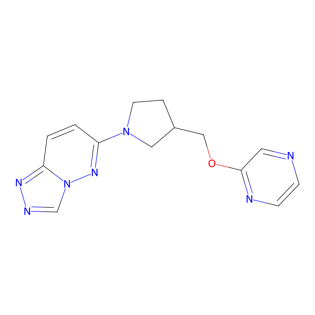2-[(1-{[1,2,4]Triazolo[4,3-b]pyridazin-6-yl}pyrrolidin-3-yl)methoxy]pyrazine molecular structure, CAS 2770641-28-4