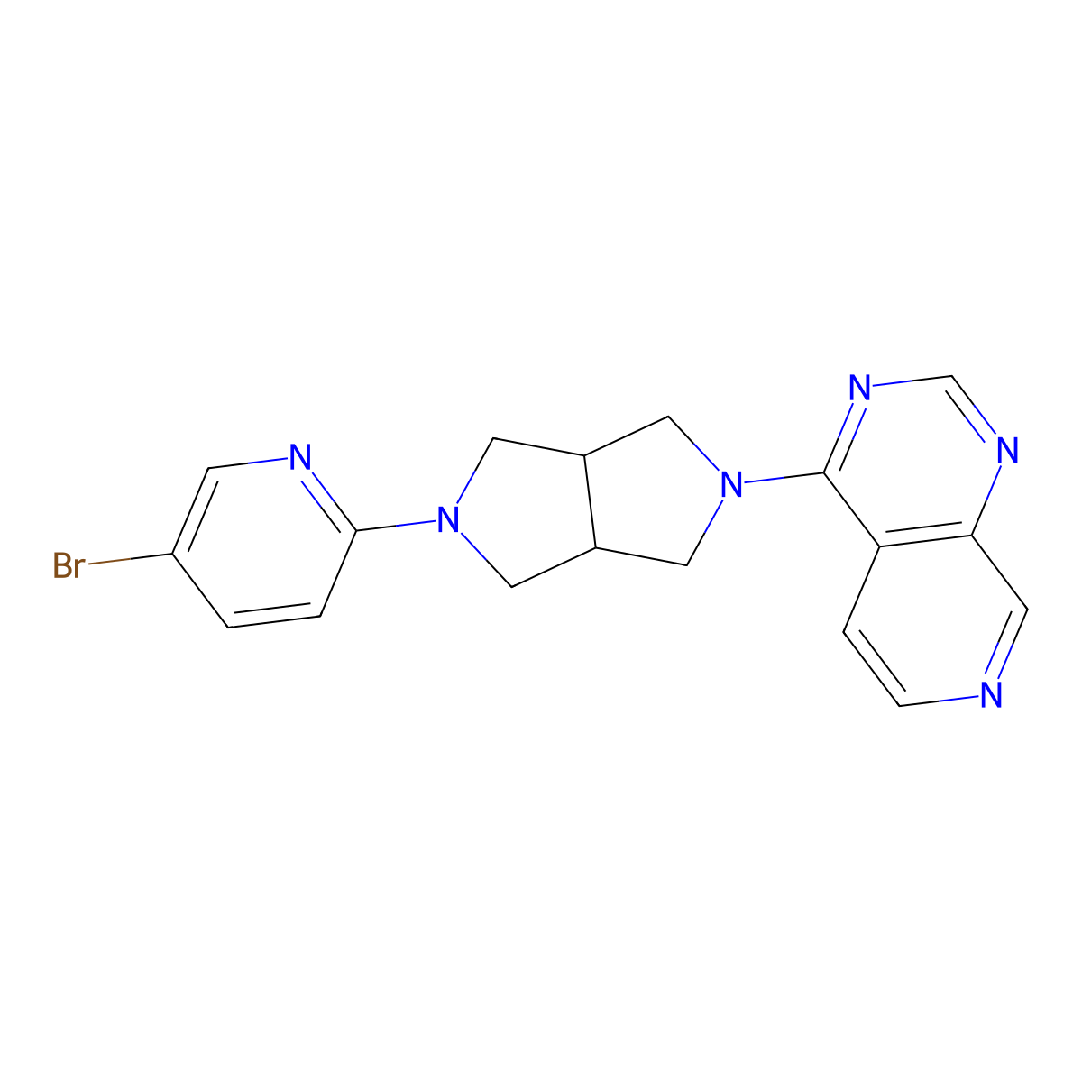 5-Bromo-2-(5-{pyrido[3,4-d]pyrimidin-4-yl}-octahydropyrrolo[3,4-c]pyrrol-2-yl)pyridine molecular structure, CAS 2770641-34-2