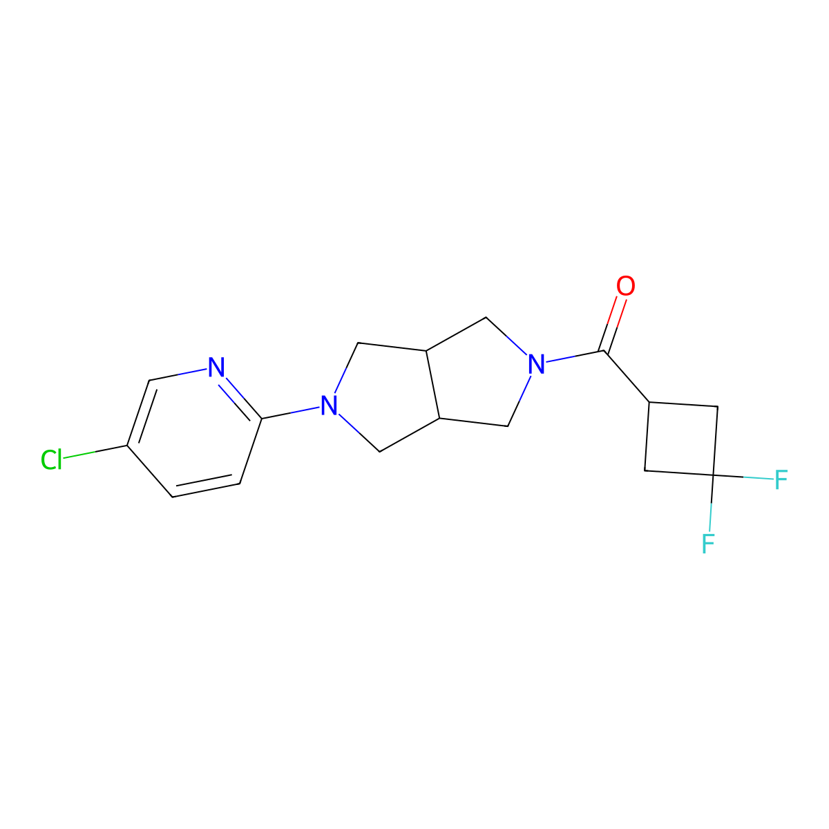 5-Chloro-2-[5-(3,3-difluorocyclobutanecarbonyl)-octahydropyrrolo[3,4-c]pyrrol-2-yl]pyridine molecular structure, CAS 2770641-39-7
