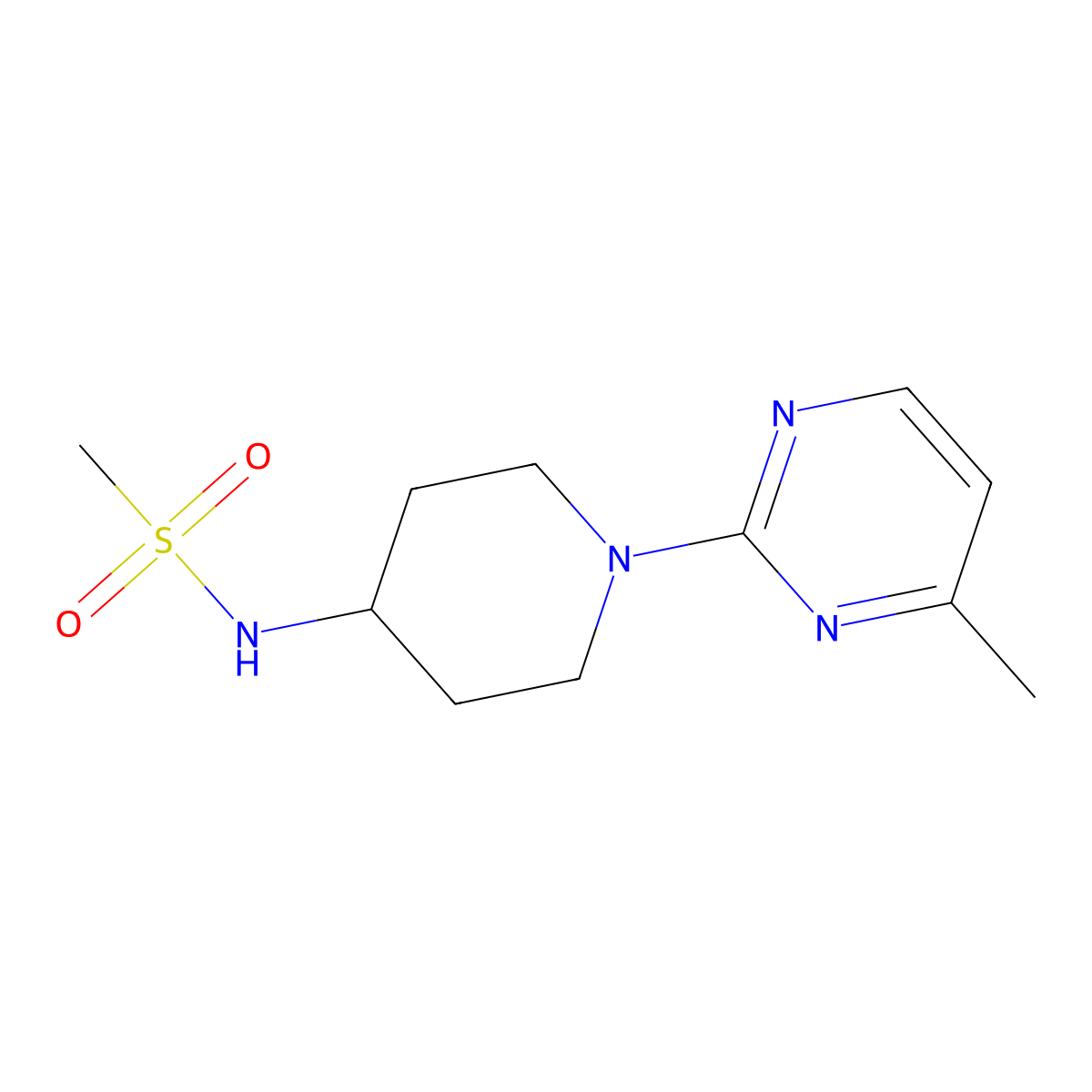 N-[1-(4-methylpyrimidin-2-yl)piperidin-4-yl]methanesulfonamide molecular structure, CAS 2770641-40-0