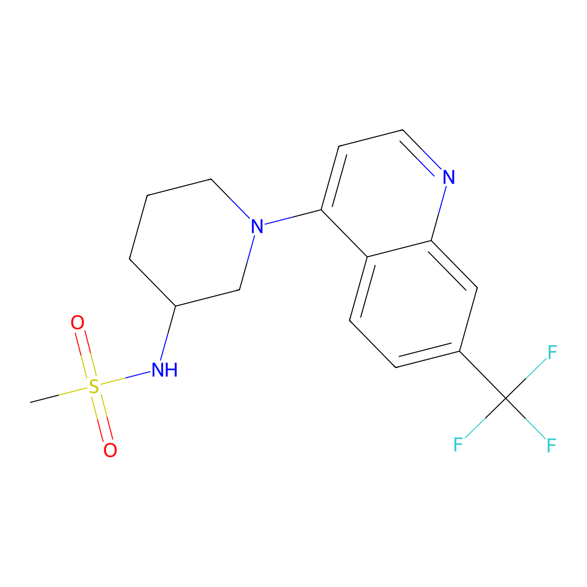 N-{1-[7-(trifluoromethyl)quinolin-4-yl]piperidin-3-yl}methanesulfonamide molecular structure, CAS 2770641-42-2