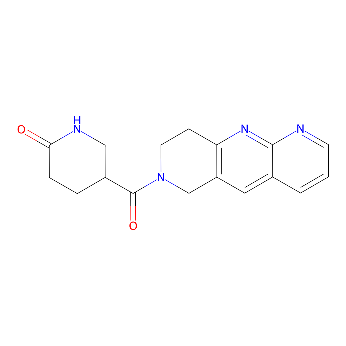 5-{6H,7H,8H,9H-pyrido[2,3-b]1,6-naphthyridine-7-carbonyl}piperidin-2-one molecular structure, CAS 2770641-45-5