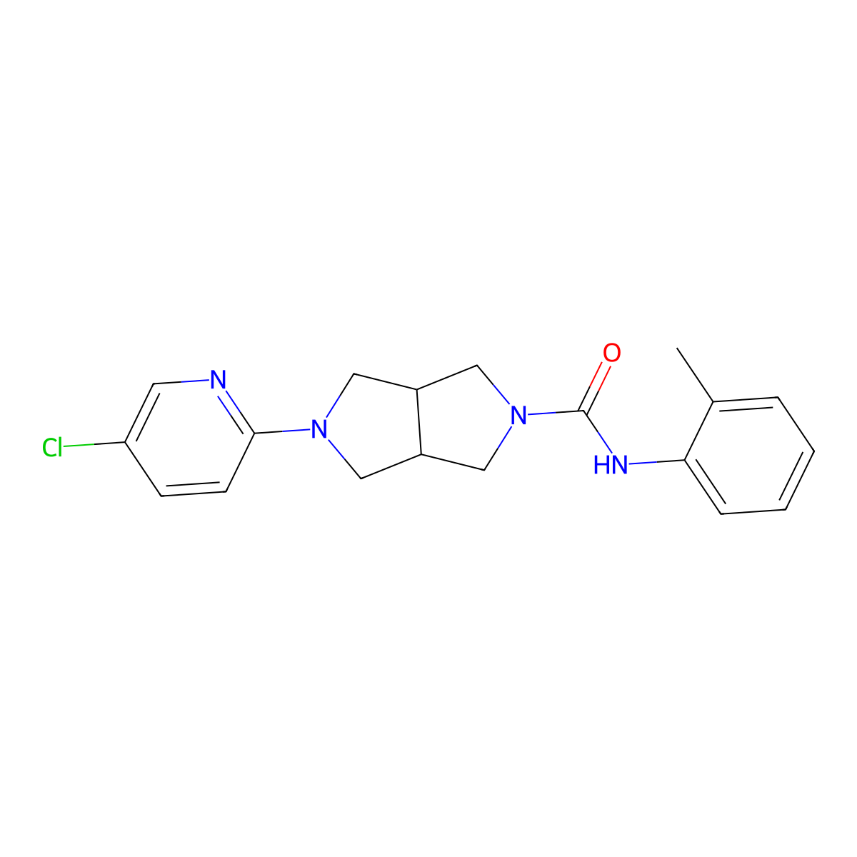 5-(5-chloropyridin-2-yl)-N-(2-methylphenyl)-octahydropyrrolo[3,4-c]pyrrole-2-carboxamide molecular structure, CAS 2770641-49-9