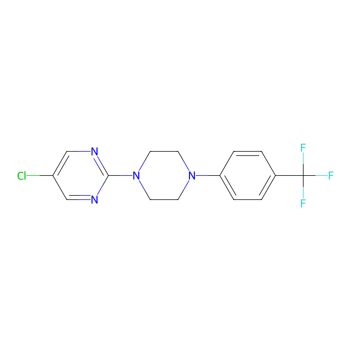 5-Chloro-2-{4-[4-(trifluoromethyl)phenyl]piperazin-1-yl}pyrimidine molecular structure, CAS 2770641-55-7