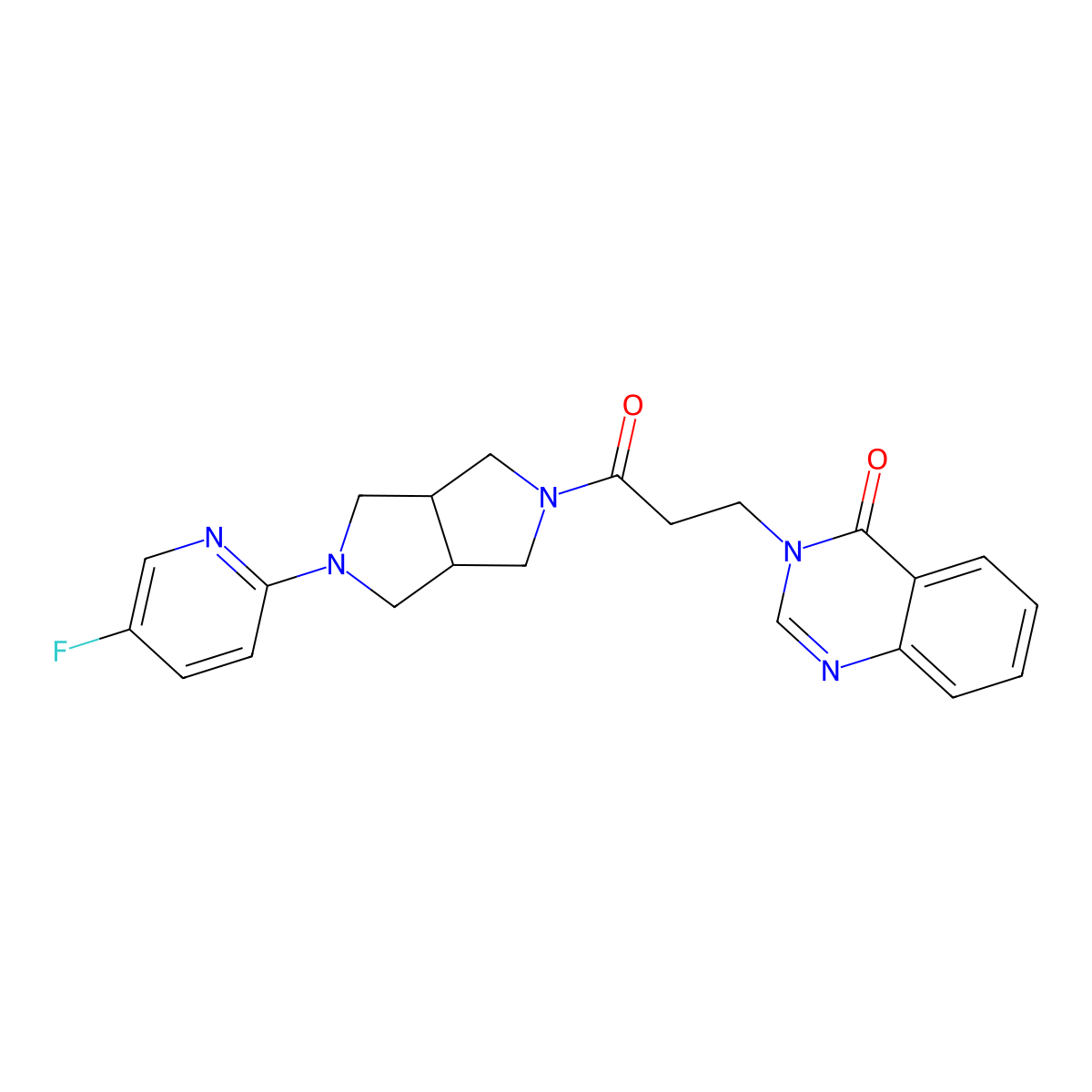 3-{3-[5-(5-Fluoropyridin-2-yl)-octahydropyrrolo[3,4-c]pyrrol-2-yl]-3-oxopropyl}-3,4-dihydroquinazolin-4-one molecular structure, CAS 2770641-69-3