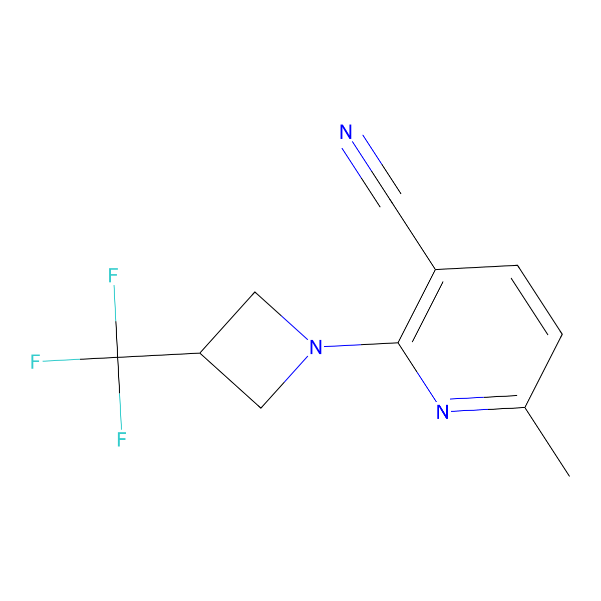 6-Methyl-2-[3-(trifluoromethyl)azetidin-1-yl]pyridine-3-carbonitrile molecular structure, CAS 2770641-77-3