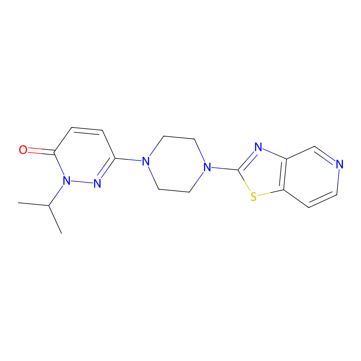 2-(Propan-2-yl)-6-(4-{[1,3]thiazolo[4,5-c]pyridin-2-yl}piperazin-1-yl)-2,3-dihydropyridazin-3-one molecular structure, CAS 2770641-83-1