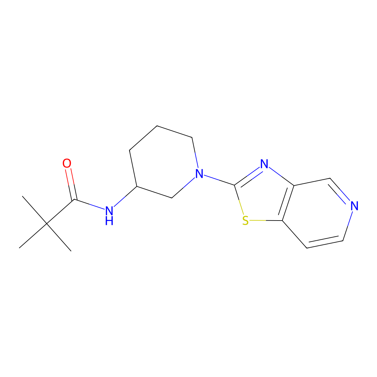 2,2-dimethyl-N-(1-{[1,3]thiazolo[4,5-c]pyridin-2-yl}piperidin-3-yl)propanamide molecular structure, CAS 2770642-07-2