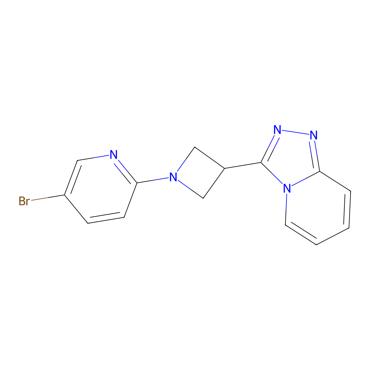 5-Bromo-2-(3-{[1,2,4]triazolo[4,3-a]pyridin-3-yl}azetidin-1-yl)pyridine molecular structure, CAS 2770642-12-9