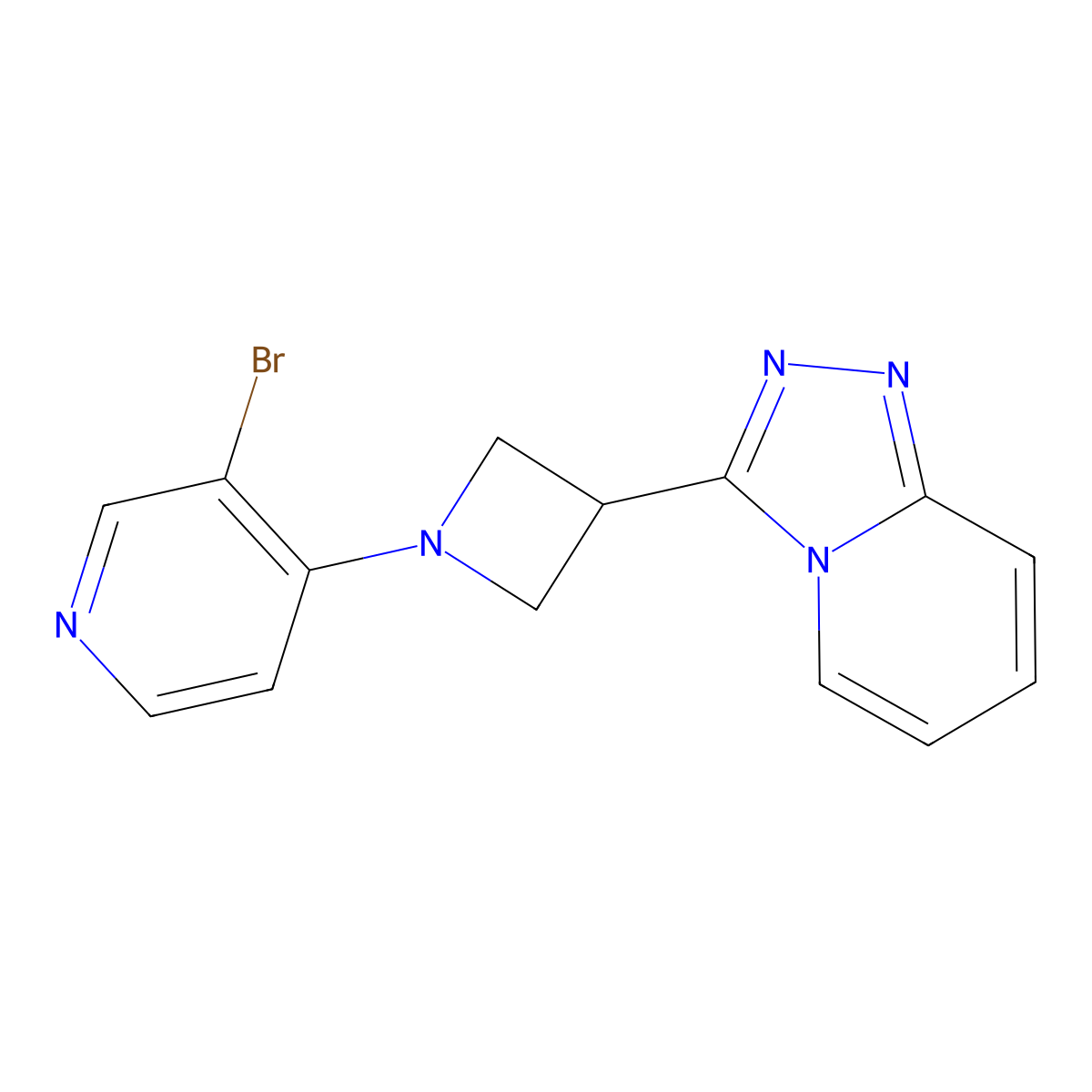 3-Bromo-4-(3-{[1,2,4]triazolo[4,3-a]pyridin-3-yl}azetidin-1-yl)pyridine molecular structure, CAS 2770642-14-1