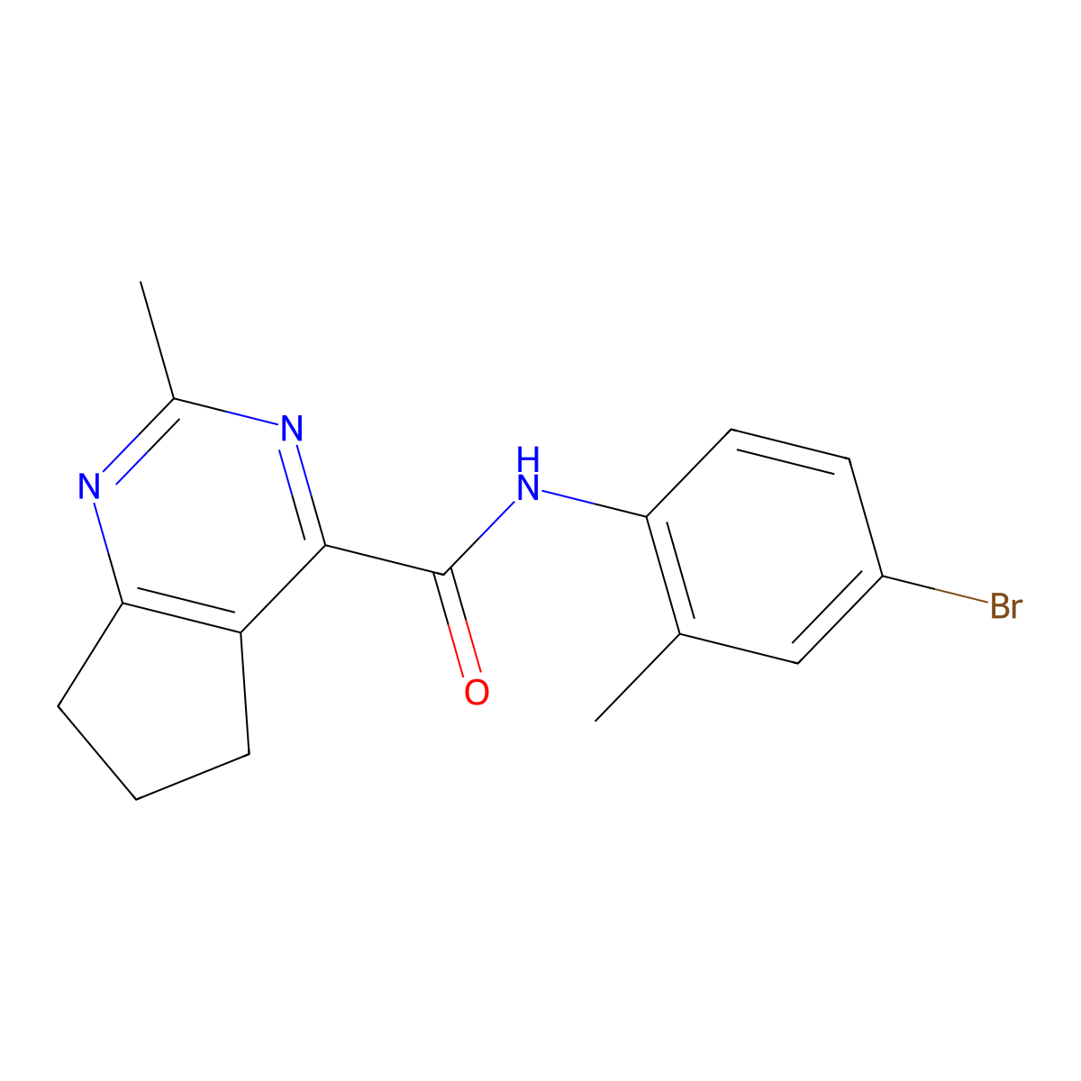 N-(4-bromo-2-methylphenyl)-2-methyl-5H,6H,7H-cyclopenta[d]pyrimidine-4-carboxamide molecular structure, CAS 2770642-22-1