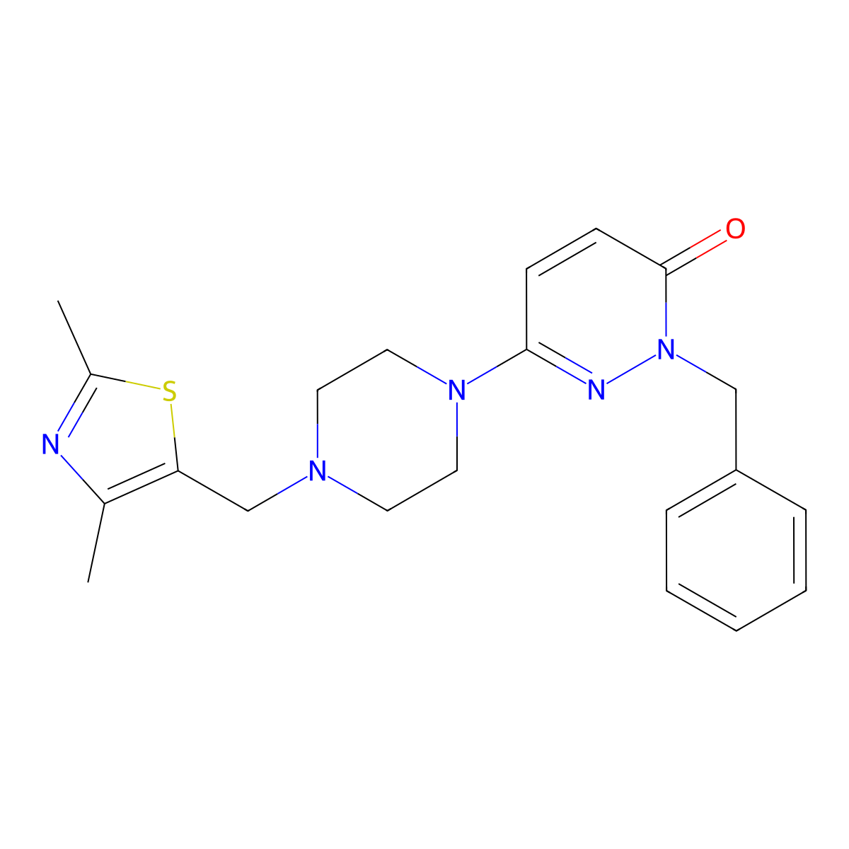 2-Benzyl-6-{4-[(2,4-dimethyl-1,3-thiazol-5-yl)methyl]piperazin-1-yl}-2,3-dihydropyridazin-3-one molecular structure, CAS 2770642-29-8