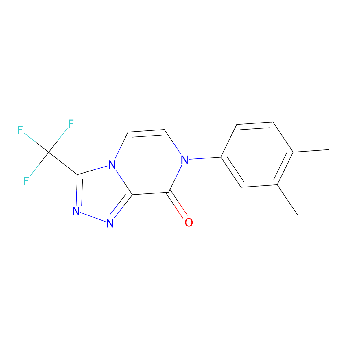 7-(3,4-dimethylphenyl)-3-(trifluoromethyl)-7H,8H-[1,2,4]triazolo[4,3-a]pyrazin-8-one molecular structure, CAS 2770642-43-6